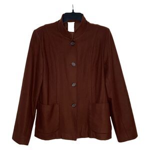 White Stag Wool Blend Brown Button Up Ladies Small (4/6) Blazer Jacket